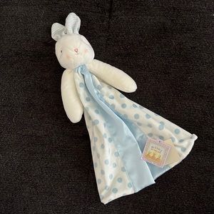 Bunnies by the bay blue white polka dot lovey stuffed animal NWT RETIRED HTF
